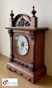 Oak cased Mantle Clock with alarm by Fattorini & Sons, Bradford, circa 1890, 11in wide x 17in high x