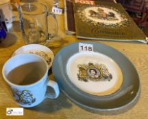 Queen Elizabeth II Silver Jubilee Memorabilia including 2 plates, mug and glass tankard (location: