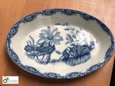 Blue and white shallow Dish by Stanley Pottery, Burslem (location: Wakefield / collection: Monday