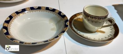Espresso Cup and Saucer, by Alfred Meakin and small Bowl “Windsor” by Wood & Sons (location: