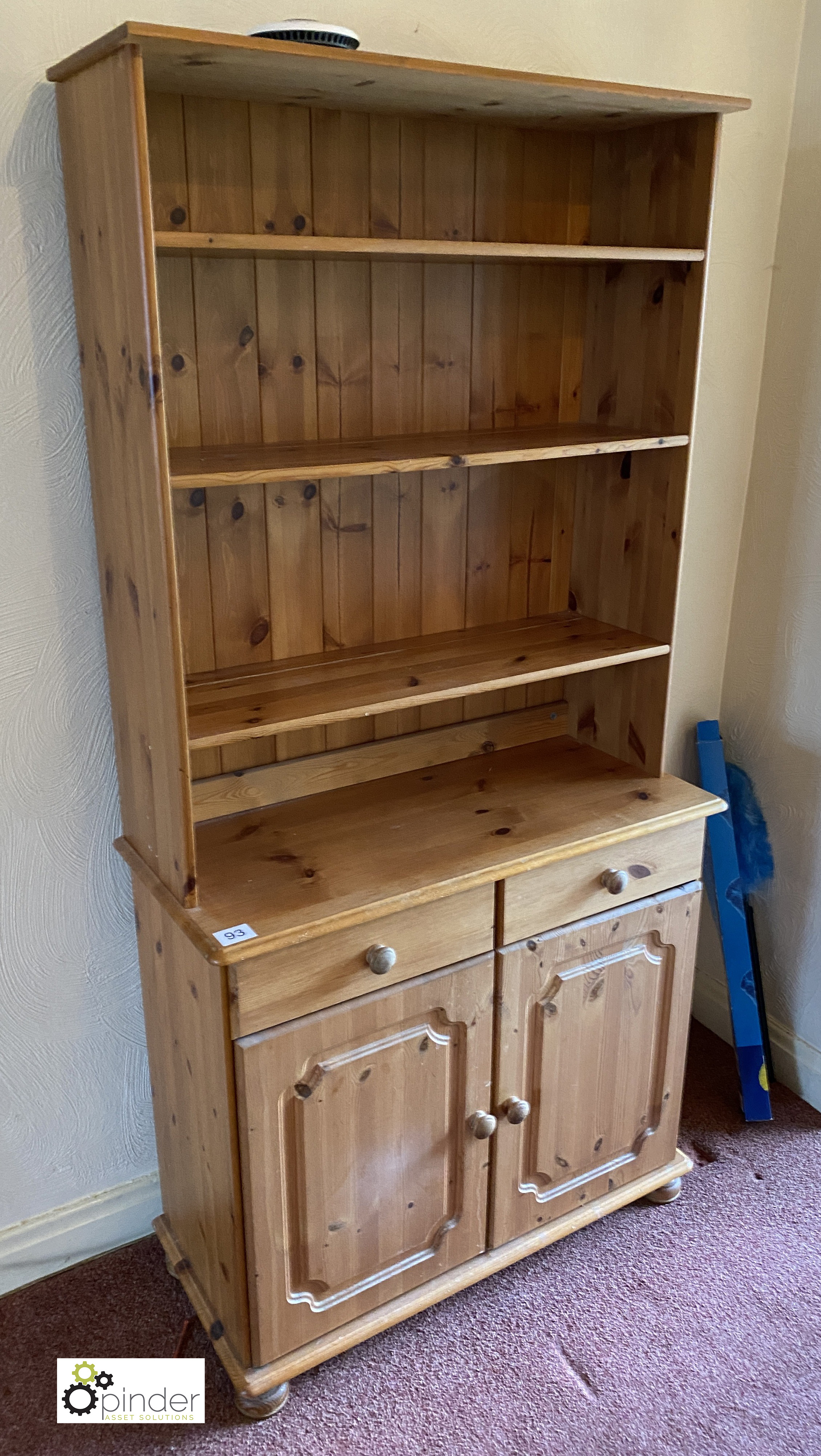 Pine Dresser, 865mm x 390mm x 1780mm (location: Temple Newsam / collection: Tuesday 8 March - Image 2 of 2