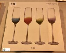 Set 4 Anton Studio Fizz Champagne Flutes, boxed and unused (location: Wakefield / collection: Monday