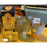 4 Cinzano Mixing Glasses; Tetley’s Pint Glass – Special Edition South Africa v England, 1995/96