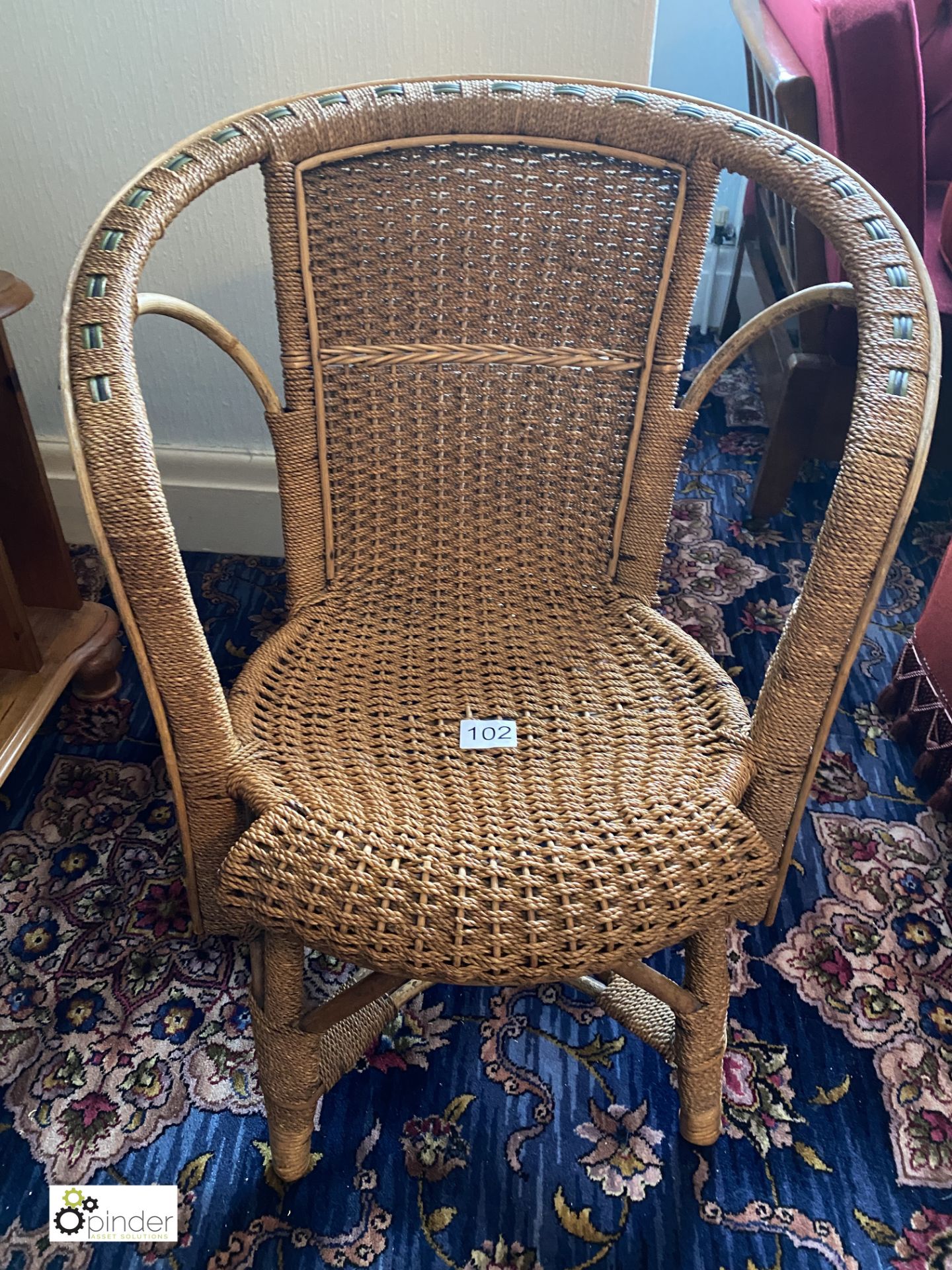 Wicker Chair (location: Temple Newsam / collection: Tuesday 8 March between 9.30am and 12noon) - Image 2 of 2