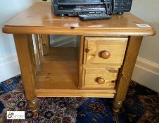 Pine Side Table, with 2 drawers and magazine rack (location: Temple Newsam / collection: Tuesday 8