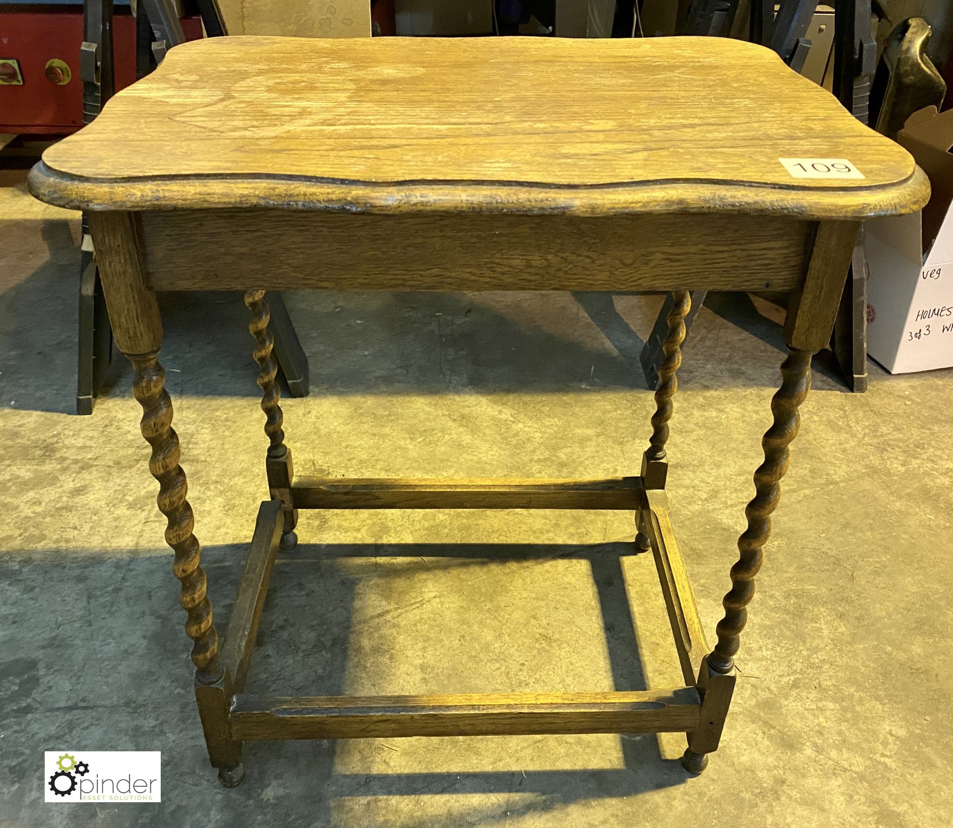 Oak Side Table, with twisted legs (location: Wakefield / collection: Monday 7 March)