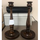 Pair wood Candlesticks (location: Wakefield / collection: Monday 7 March)