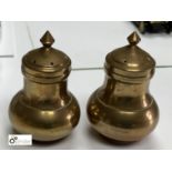 Pair brass Salt and Pepper Pots (location: Wakefield / collection: Monday 7 March)