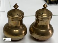 Pair brass Salt and Pepper Pots (location: Wakefield / collection: Monday 7 March)