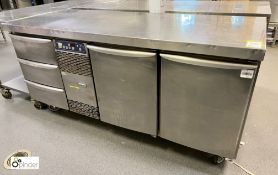 Electrolux mobile stainless steel Chilled Preparation Unit, 1750mm x 700mm x 850mm, with twin fridge