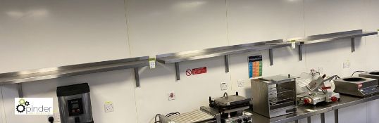2 stainless steel Shelves, 1500mm x 300mm and stainless steel Shelf, 1800mm x 300mm (located in Main