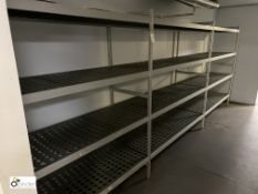 3 bays Fermod adjustable 4-shelf Food Racks, 5010mm x 555mm x 1690mm, to cold room (located in