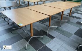 4 teak effect Café Tables, 1200mm x 800mm x 730mm (located in Atrium)
