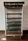 Stainless steel Chilled Food Display Cabinet, 240volts, 900mm x 560mm x 1920mm (located in Coffee