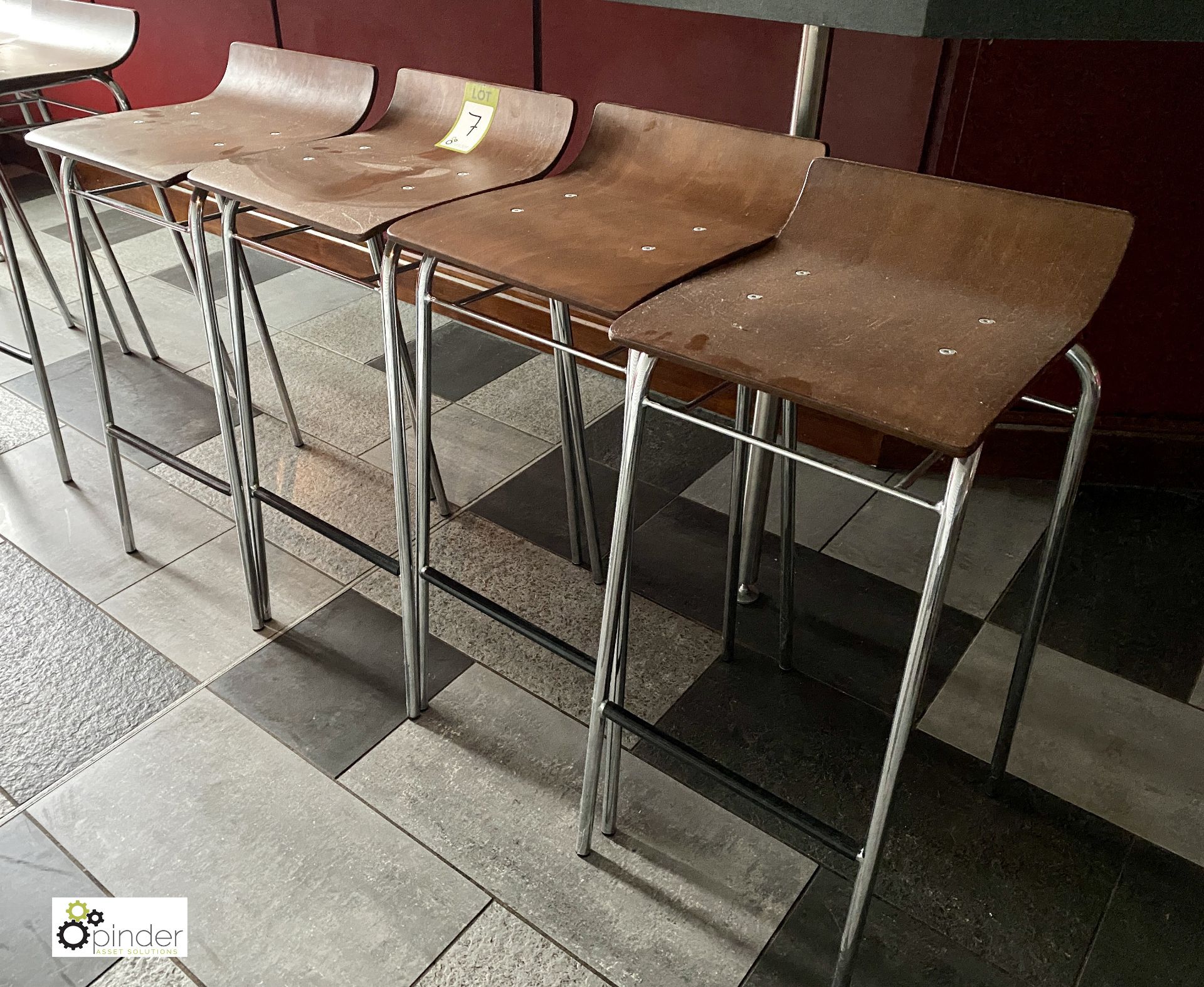 4 tubular framed Breakfast Stools (located in Coffee Shop) - Image 2 of 4