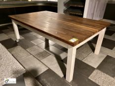 Wood Farmhouse style Table, 1980mm x 1200mm x 725mm (located in Coffee Shop 2)