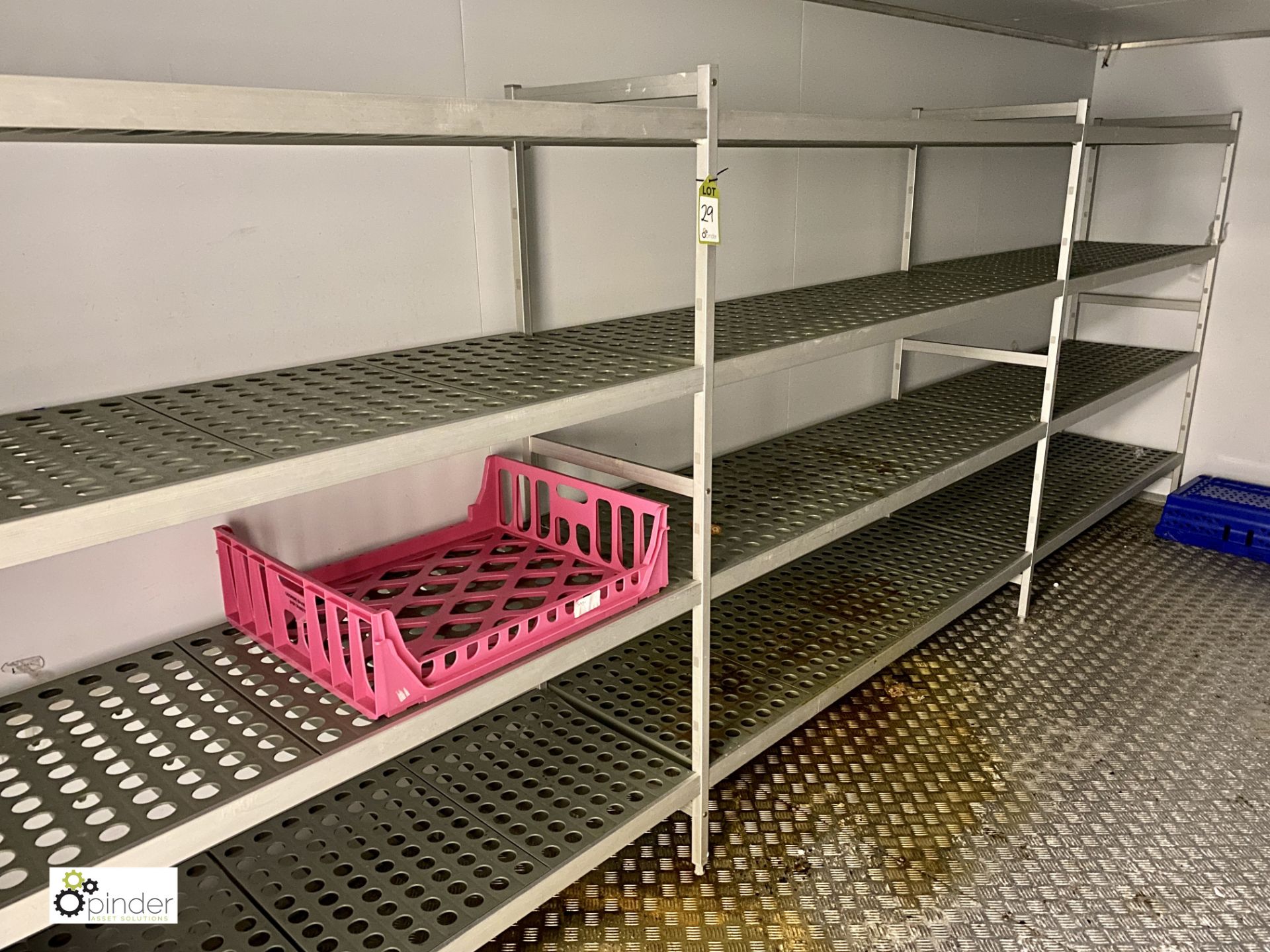 3 bays Fermod adjustable 4-shelf Food Racks, 5010mm x 555mm x 1690mm, to cold room (located in - Image 2 of 2