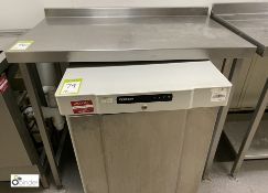 Stainless steel Preparation Table, 1000mm x 600mm x 900mm, with rear lip (located in Main Kitchen)