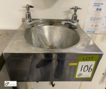 Stainless steel Hand Wash Basin, 305mm x 265mm (located in Tray Wash Room)