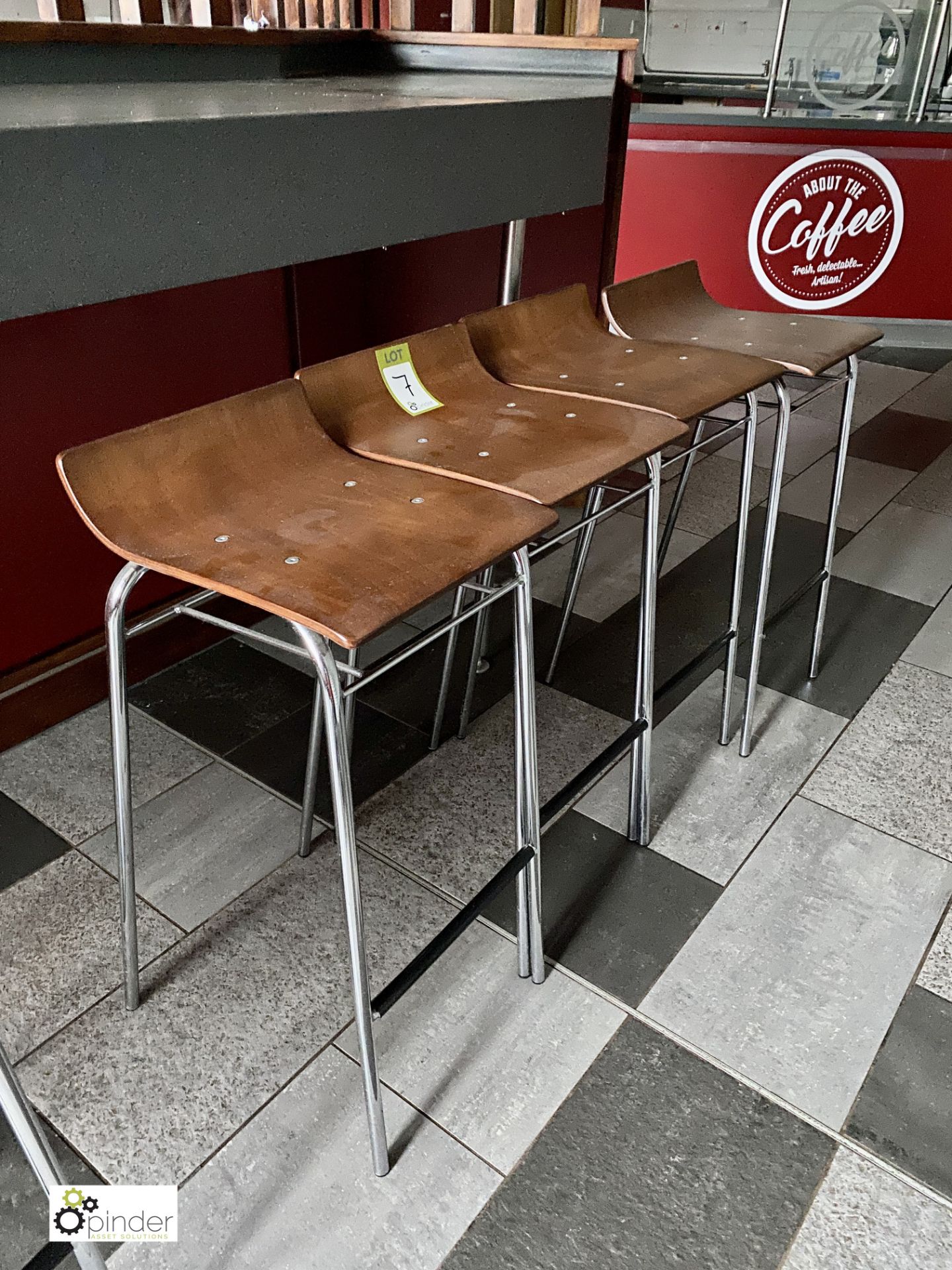 4 tubular framed Breakfast Stools (located in Coffee Shop)