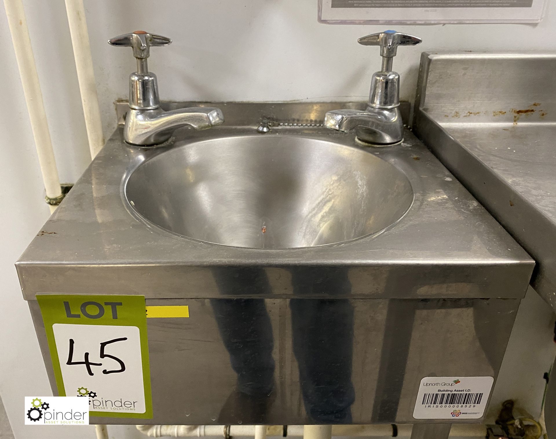 Stainless steel Hand Wash Basin, 305mm x 270mm (located in Main Kitchen)