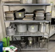 Adjustable 4-shelf Rack, 1500mm x 600mm x 1700mm (contents not included) (located in Main Kitchen)