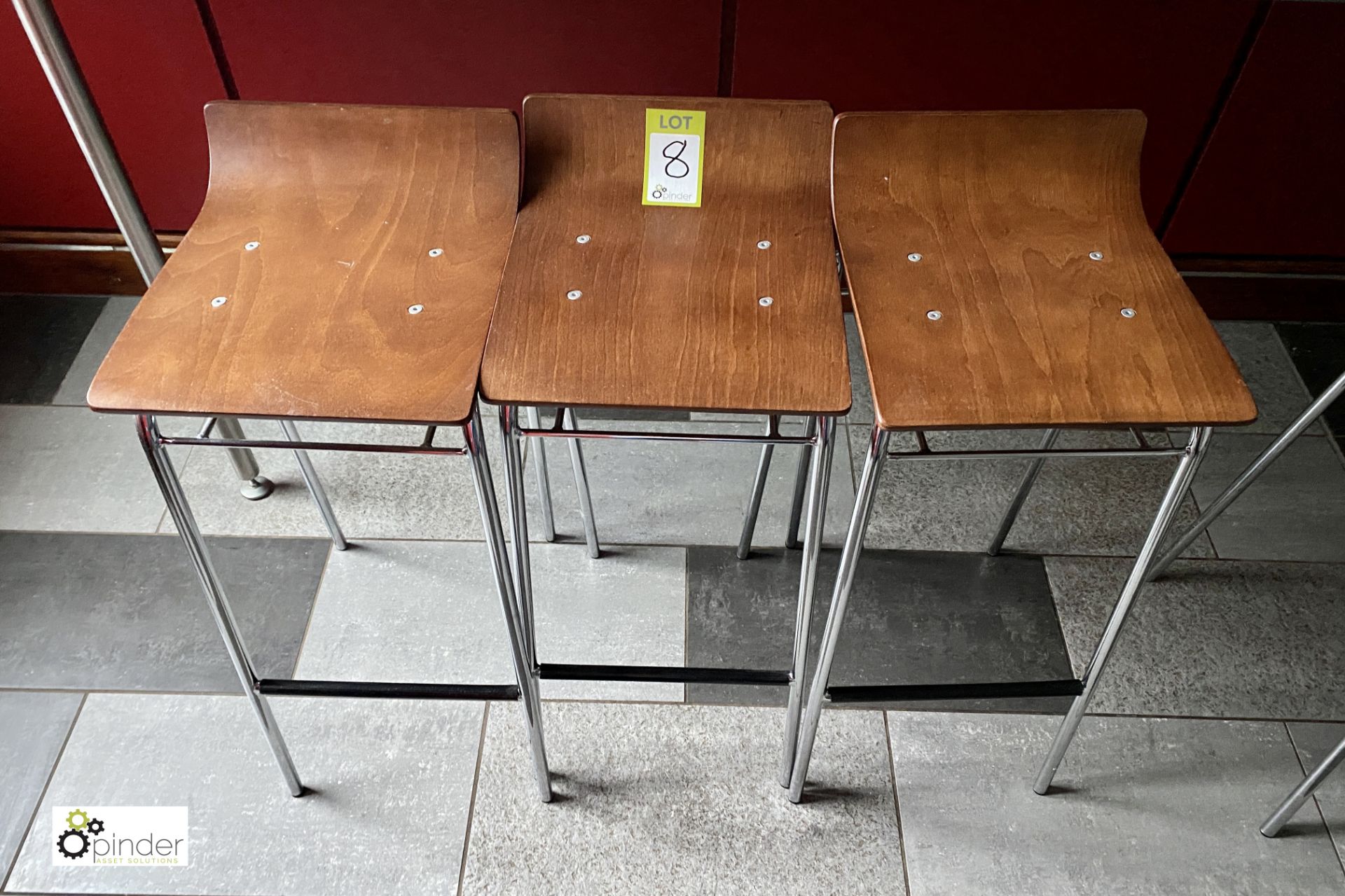 3 tubular framed Breakfast Stools (located in Coffee Shop) - Image 2 of 2