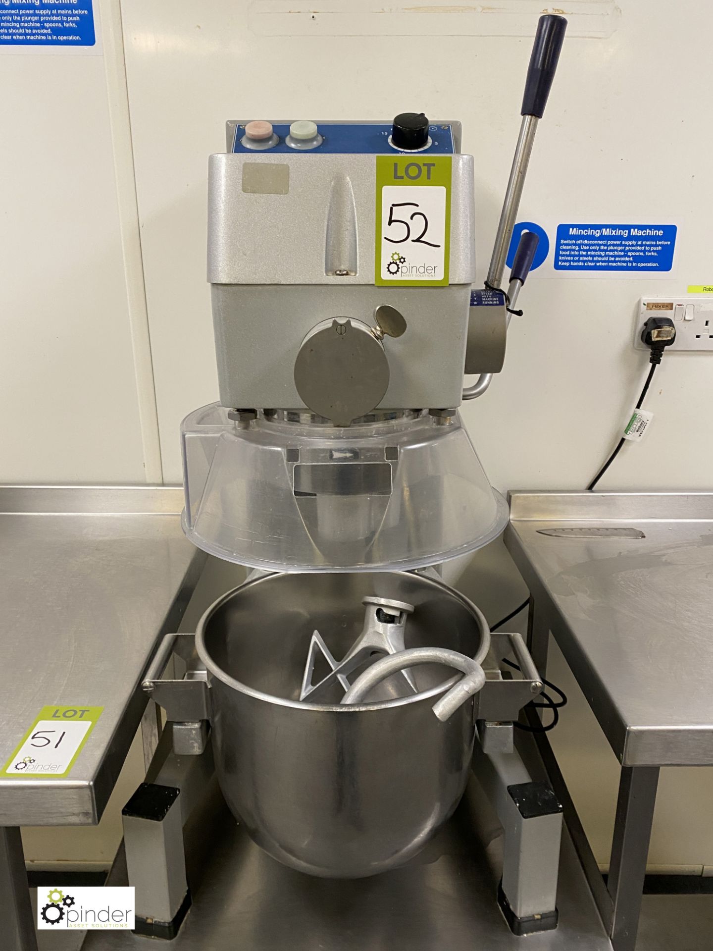 Electrolux Beater Mixer Planetary Food Mixer, 240volts, with mobile stainless steel stand/