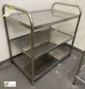 Stainless steel 3-shelf Unit, 780mm x 470mm x 670mm (located in Store Room)