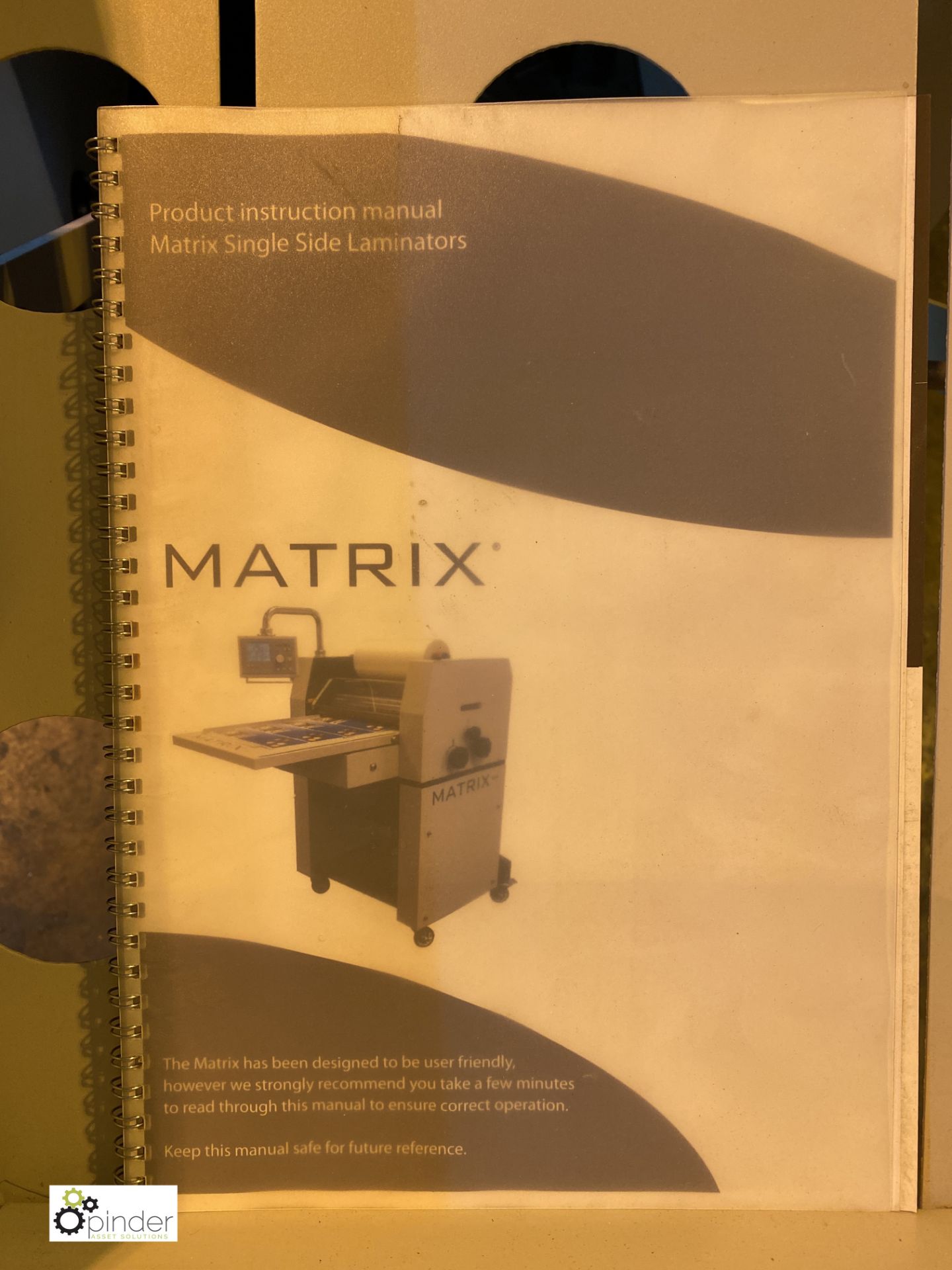 Matrix 370 Roll Laminator, 315mm width, 240volts, serial number 1112MX-370074, with 5 part rolls - Image 6 of 12
