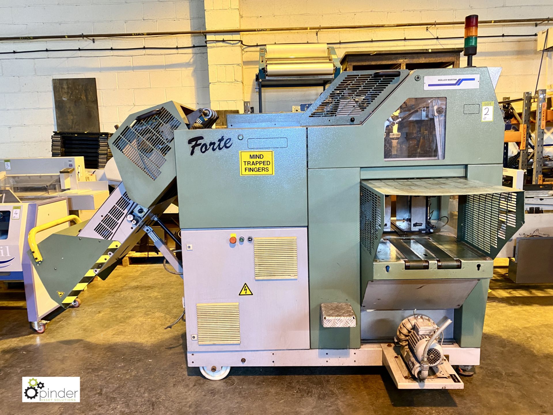 Muller Martini Forte Stacker, machine numbers MMZO496918 and MMEZ507395, 415volts (please note there