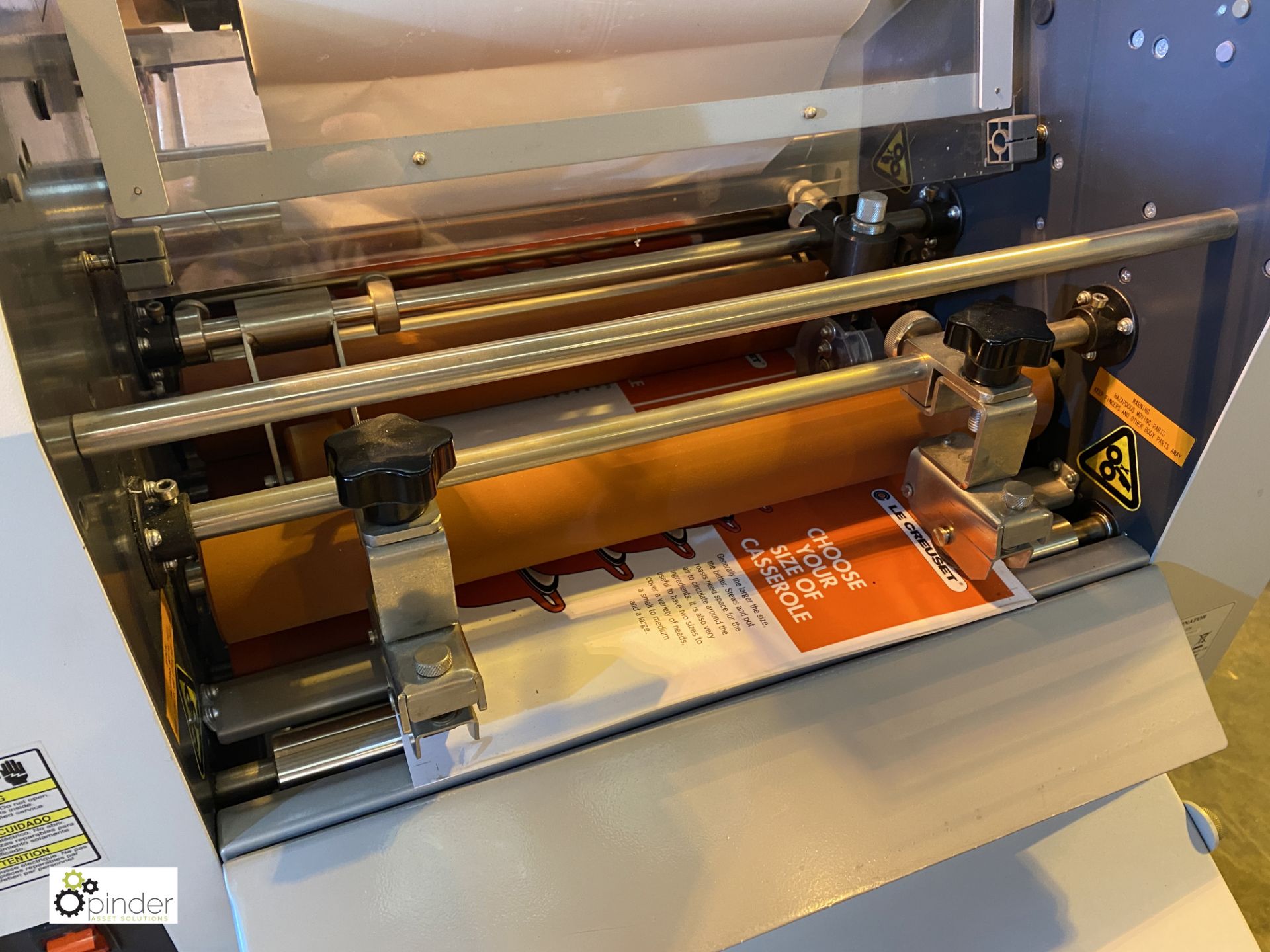 Matrix 370 Roll Laminator, 315mm width, 240volts, serial number 1112MX-370074, with 5 part rolls - Image 7 of 12