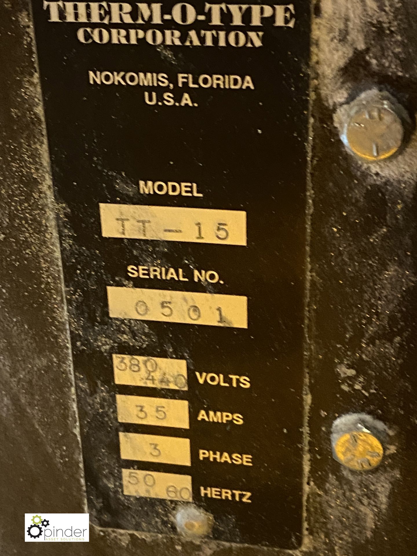 Therm-o-Type Thermotech 15 Flittering Line, 400mm belt width, 380/440volts, 3-phase, serial number - Image 10 of 10