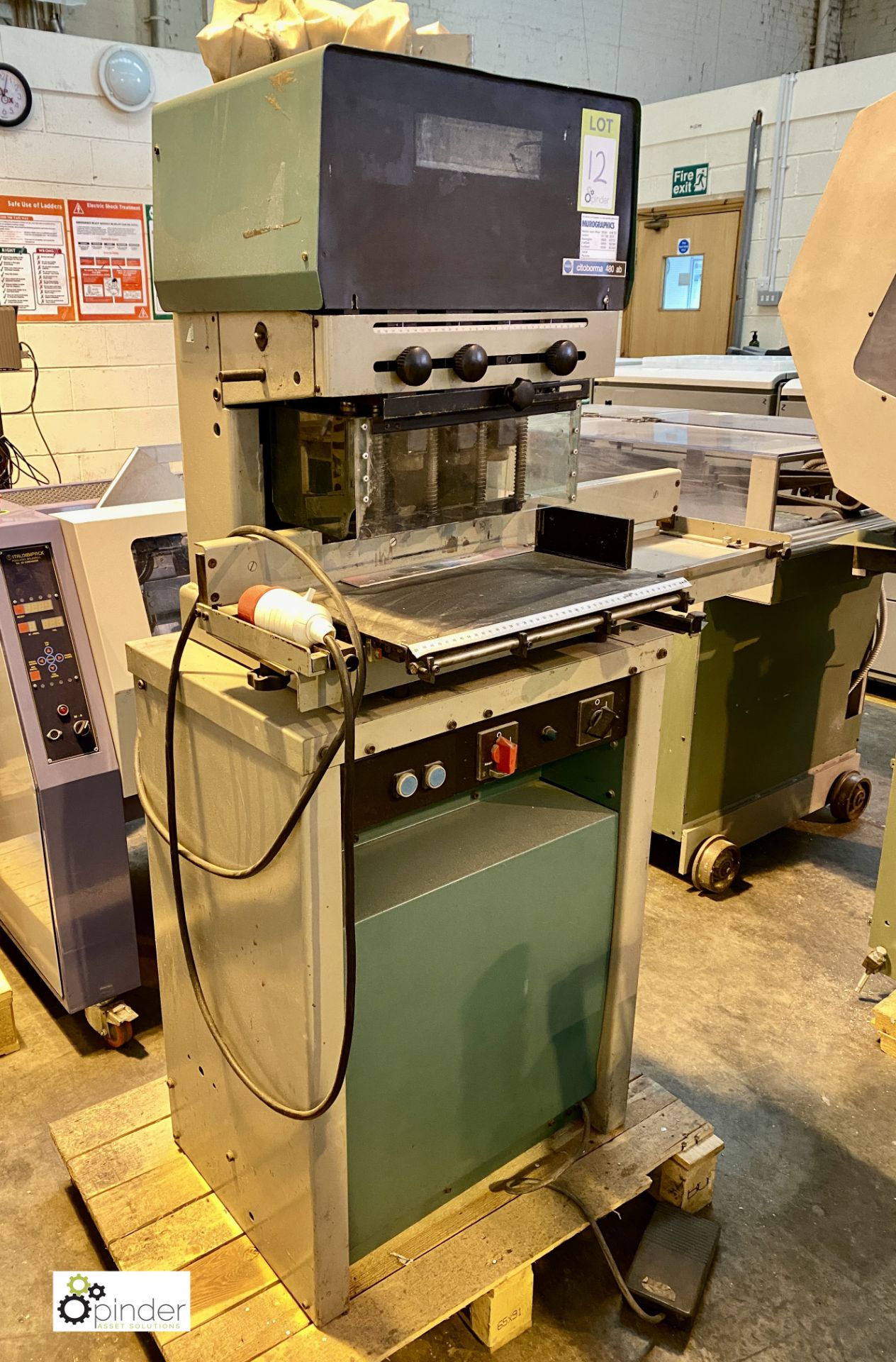 Citoborma 480AB 4-spindle Paper Drill, serial number 891238, 415volts (please note there is a lift - Image 2 of 5
