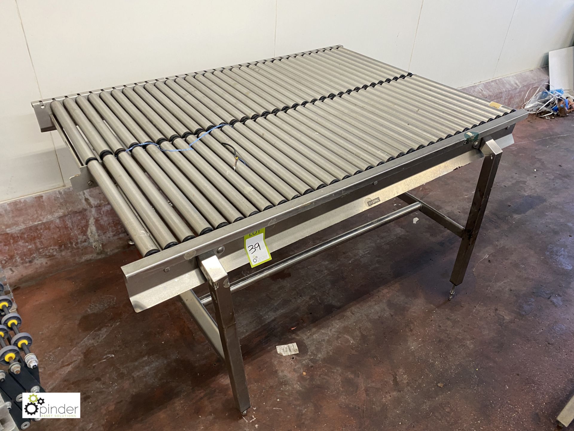 Syspal stainless steel double width Roller Conveyor, 1500mm x 1080mm total width (please note - Image 2 of 3