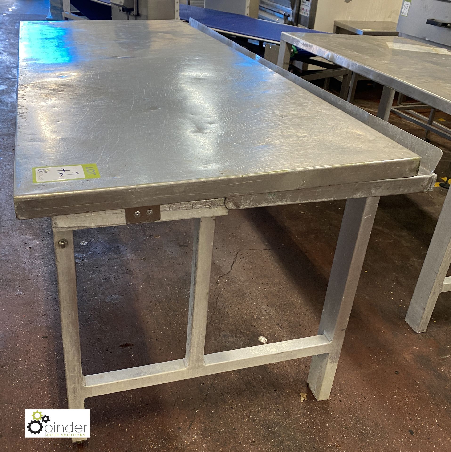 Stainless steel Preparation Table, 1820mm x 750mm x 820mm, with spare top (please note there is a - Image 2 of 2