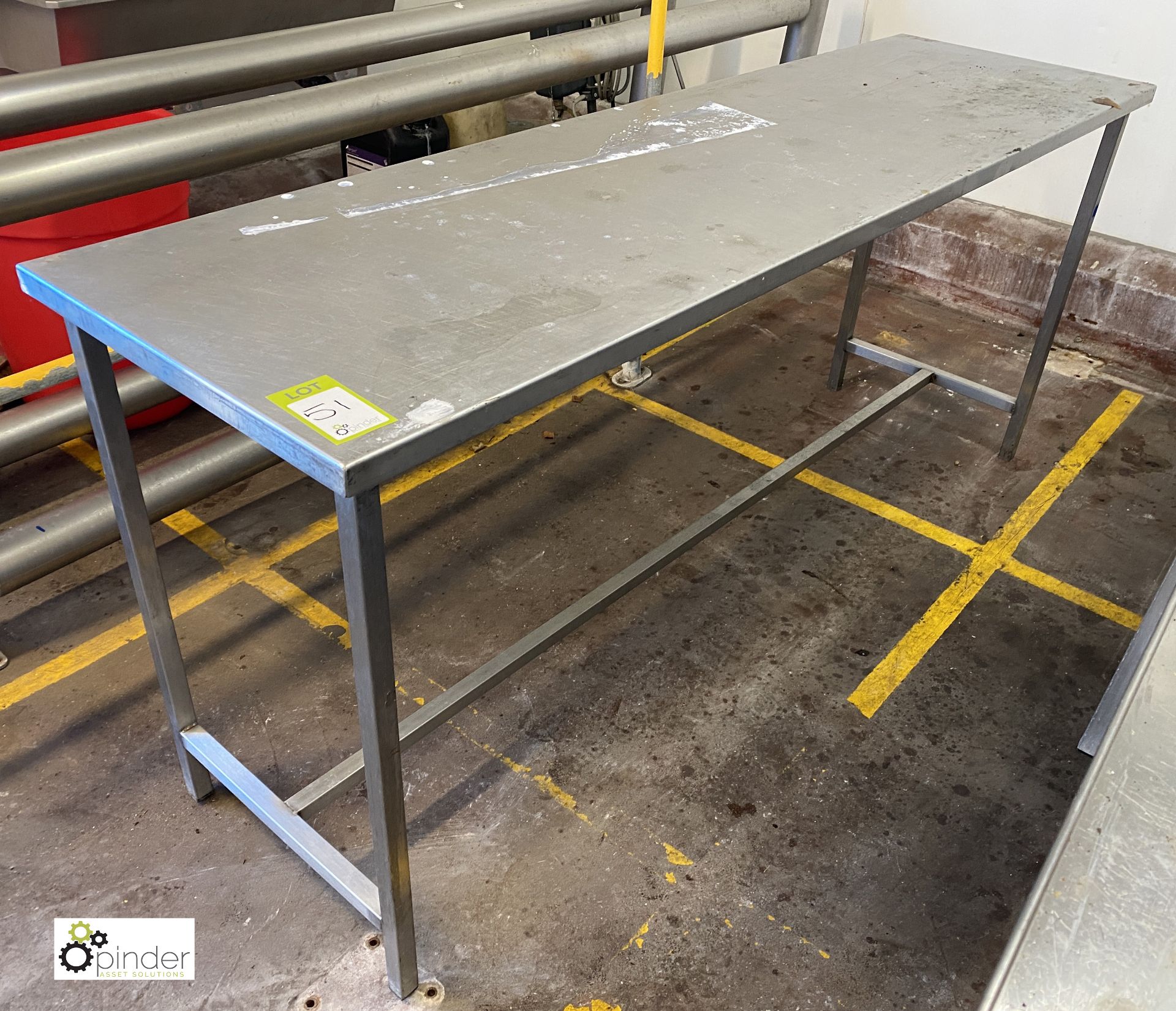 Stainless steel Preparation Table, 2000mm x 560mm x 890mm (please note there is a lift out fee of £5 - Image 2 of 2