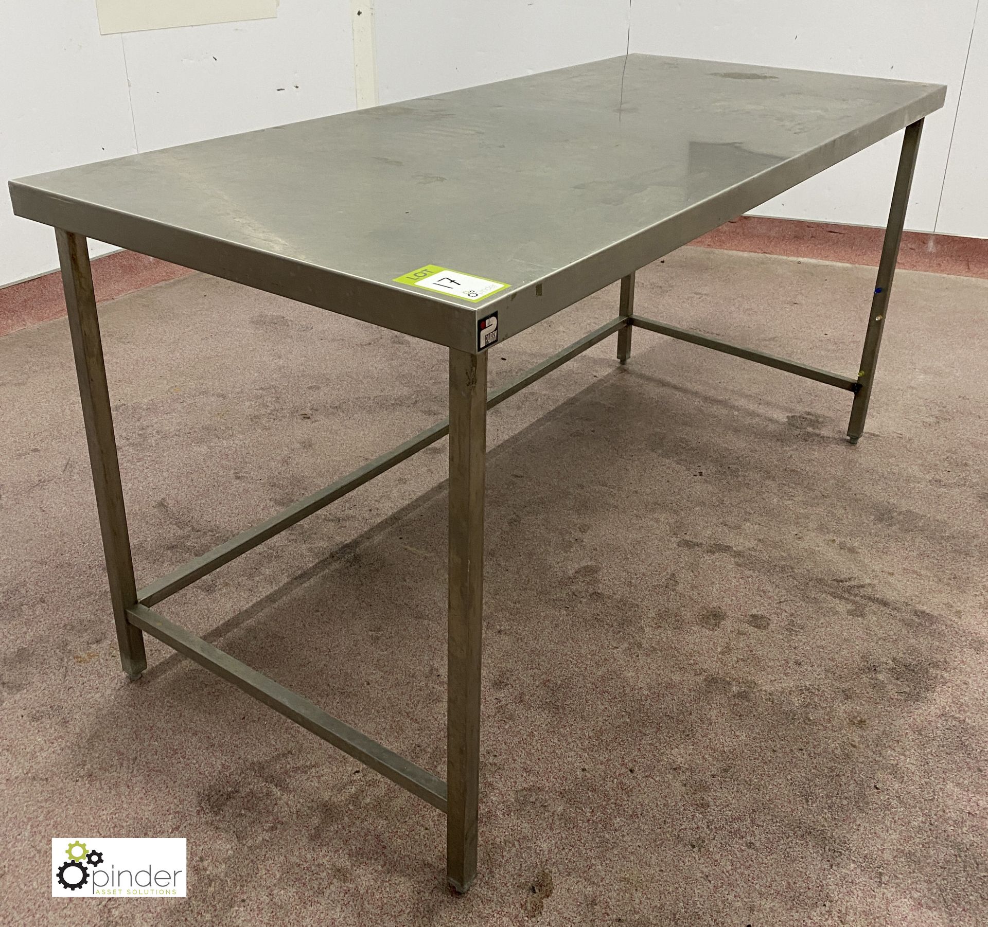 Parry stainless steel Preparation Table, 1790mm x 795mm x 880mm (please note there is a lift out fee - Image 3 of 4