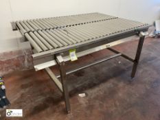 Syspal stainless steel double width Roller Conveyor, 1500mm x 1080mm total width (please note