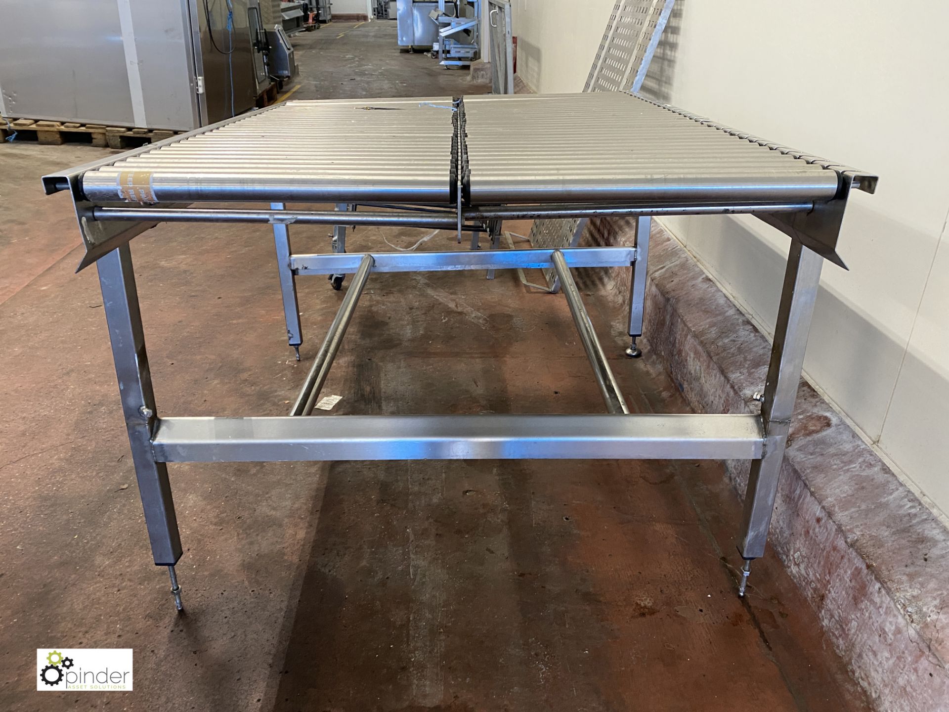 Syspal stainless steel double width Roller Conveyor, 1500mm x 1080mm total width (please note - Image 3 of 3