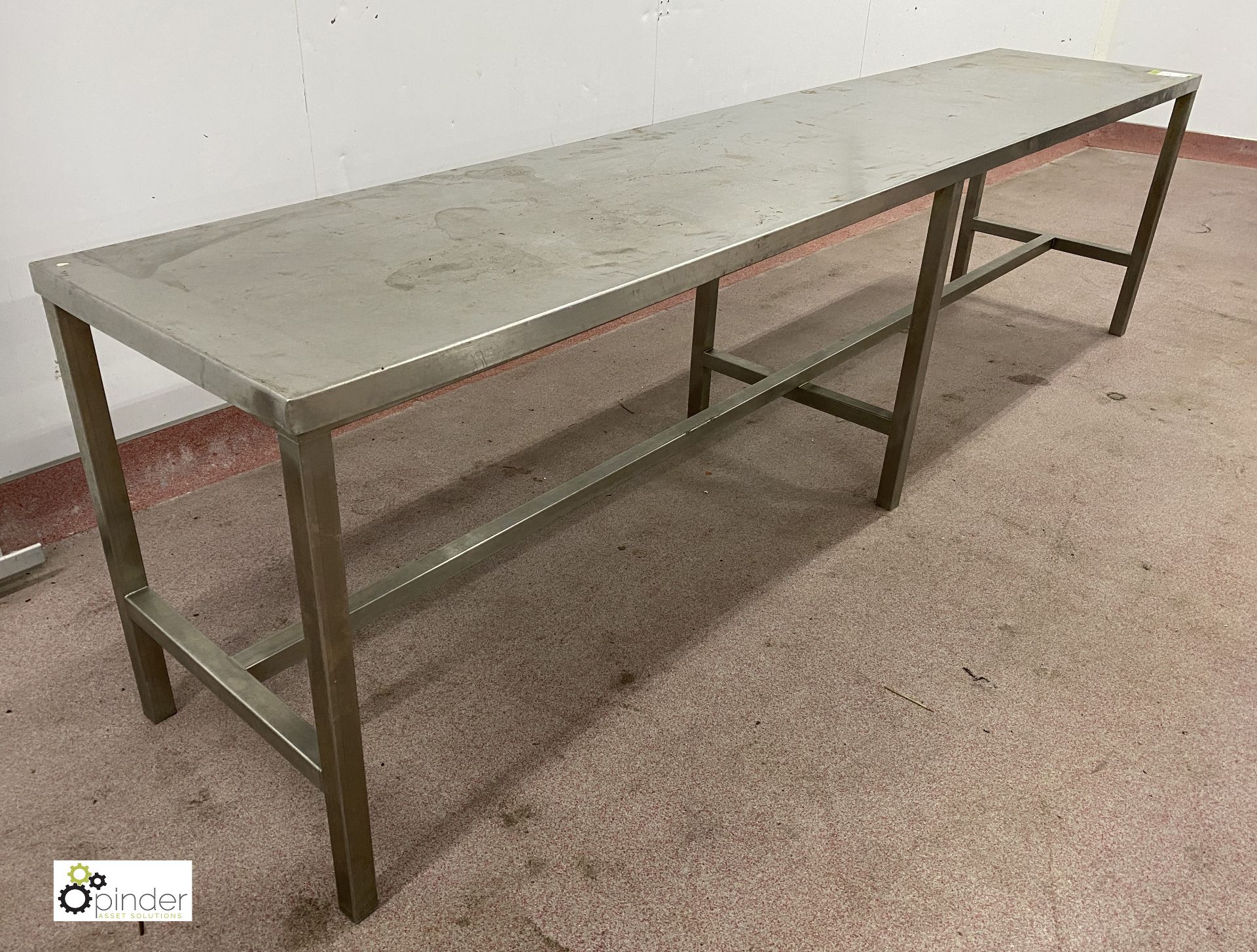 Stainless steel Preparation Table, 3000mm x 600mm x 790mm (please note there is a lift out fee of £5 - Image 2 of 2