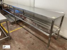 Stainless steel Preparation Table, 4070mm x 540mm x 920mm (please note there is a lift out fee of £