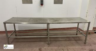 Stainless steel Preparation Table, 2740mm x 770mm x 840mm (please note there is a lift out fee of £5