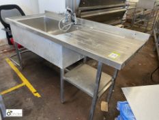 Stainless steel Sink, 1750mm x 700mm x 900mm, with right hand drainer (please note there is a lift