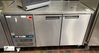 Williams stainless steel mobile double door Chilled Counter, 240volts, 1420mm x 750mm x 860mm,