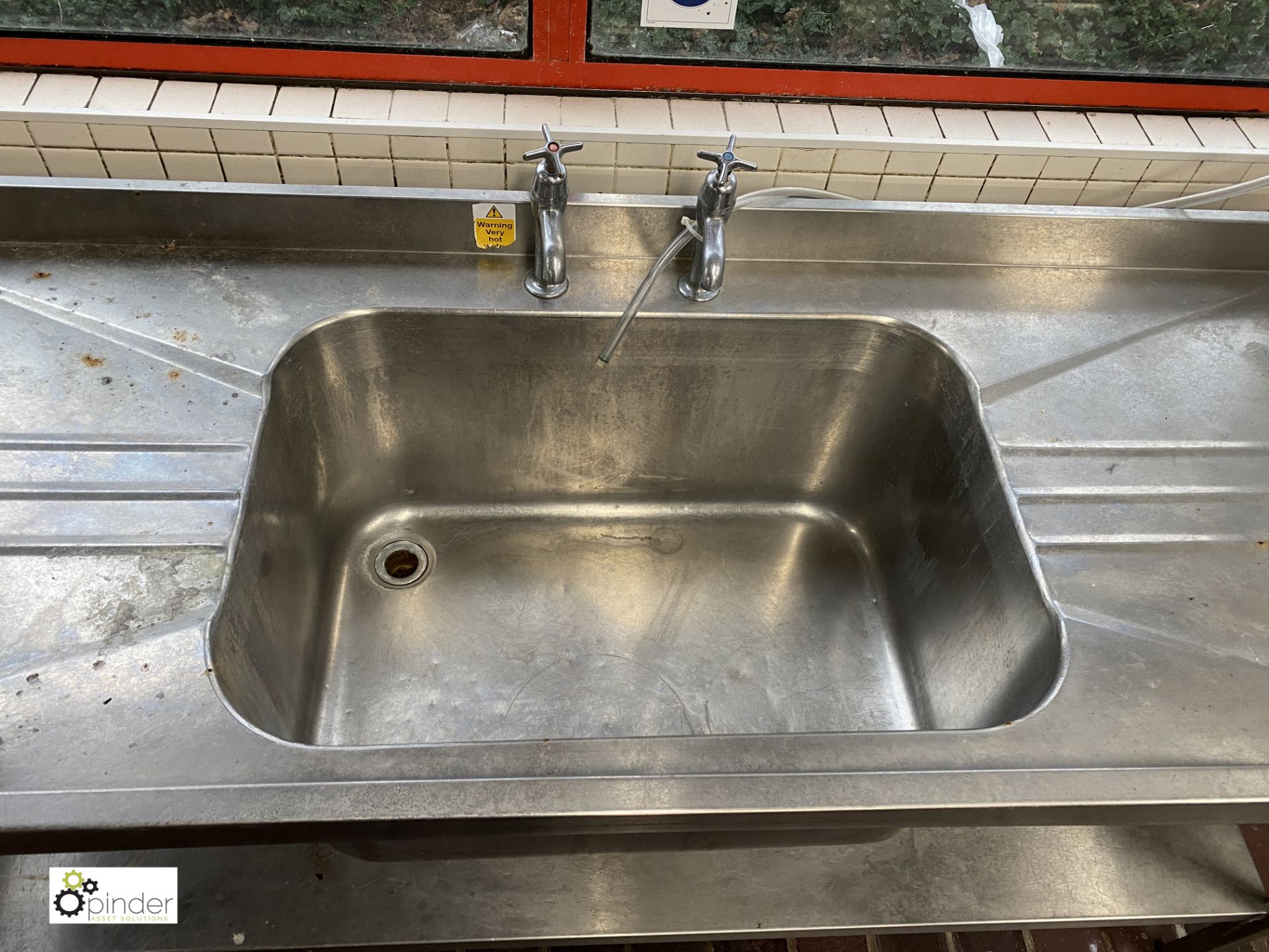 Stainless steel Sink, 1800mm x 700mm x 680mm, with left hand and right hand drainers - Image 3 of 3