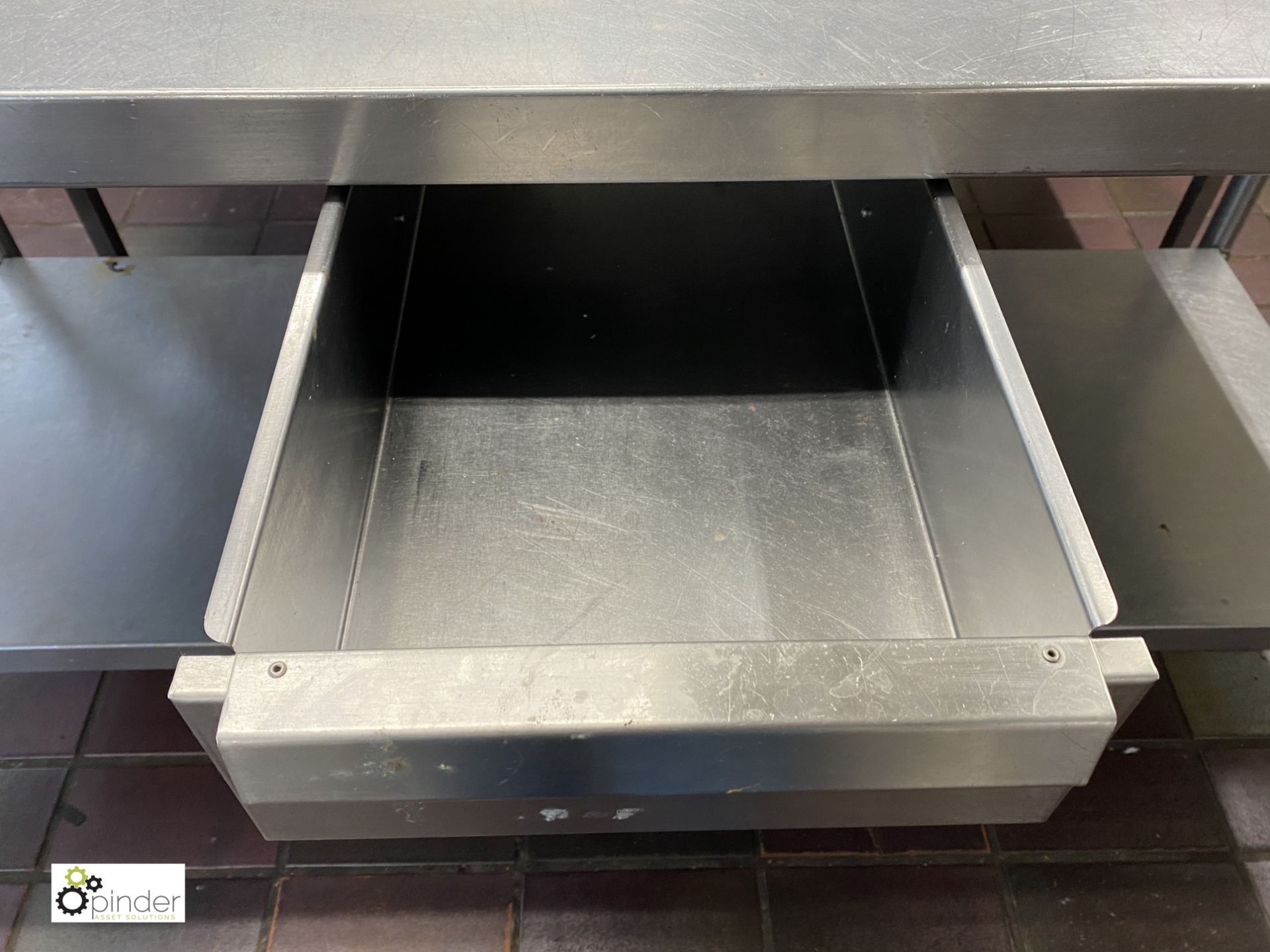 Stainless steel Preparation Table, 1800mm x 800mm x 830mm, with rear and right hand lip, - Image 3 of 3