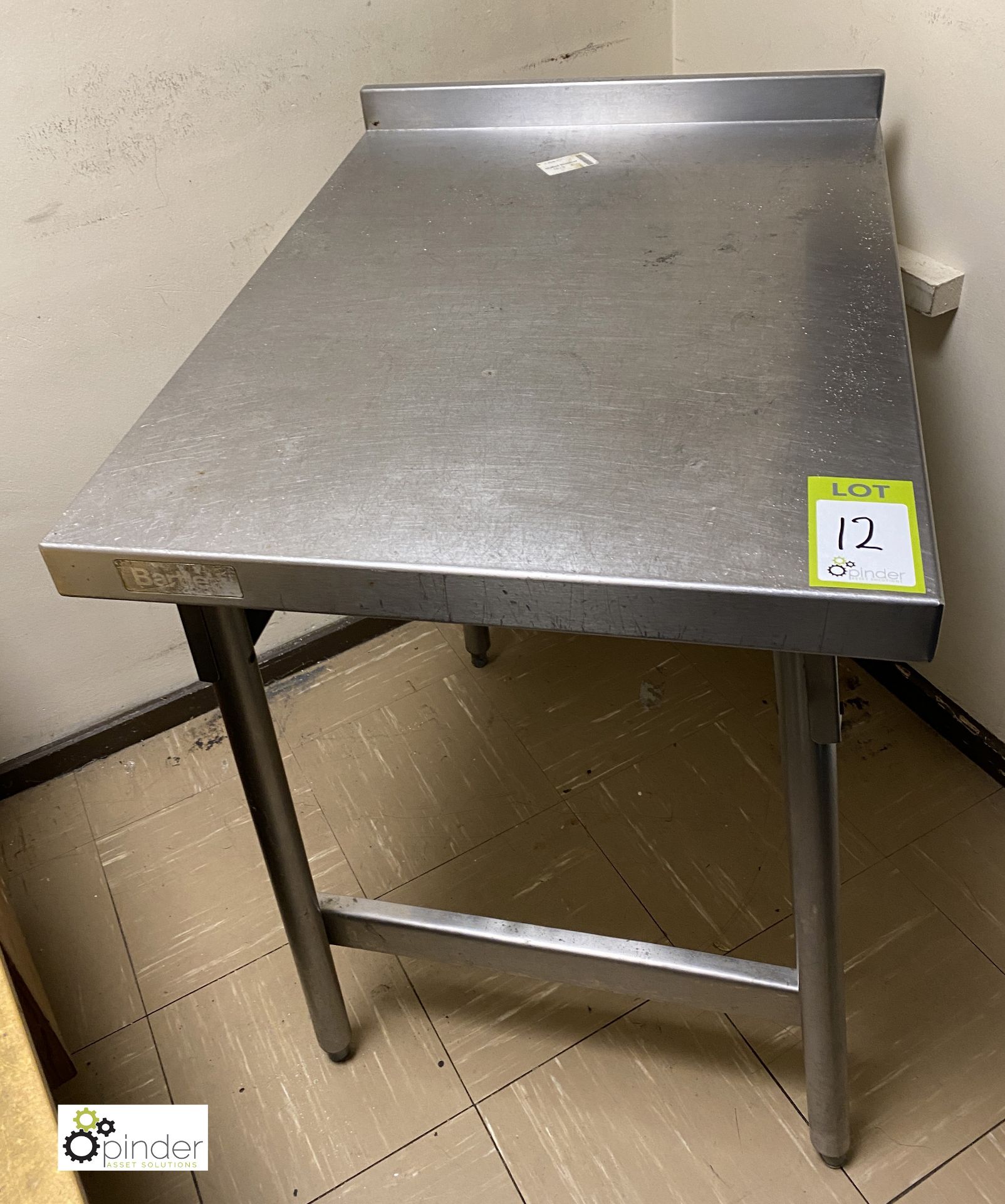 Stainless steel Preparation Table, 600mm x 800mm x 860mm, with rear lip - Image 2 of 2