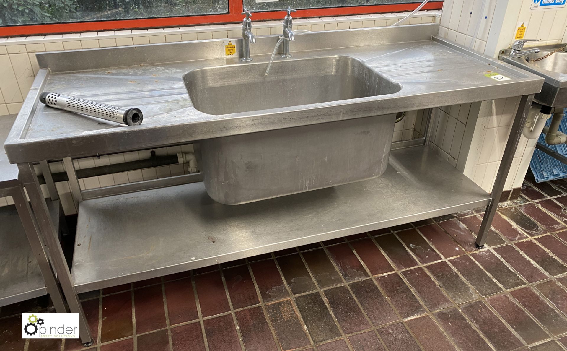 Stainless steel Sink, 1800mm x 700mm x 680mm, with left hand and right hand drainers