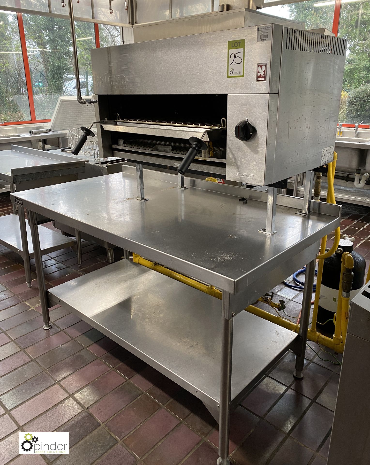 Falcon gas fired Salamander, 1500mm x 800mm x 860mm, with stand/table - Image 5 of 5